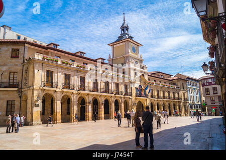 Ayuntamiento, town hall, 17th. century, Plaza de la Constitucion, Oviedo Asturias Spain Stock Photo