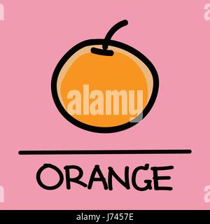 Cute orange hand-drawn style,drawing,hand drawn vector illustration. Stock Vector