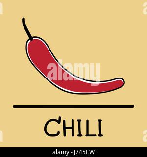 Chili hand-drawn style,drawing,hand drawn, illustration. Stock Vector