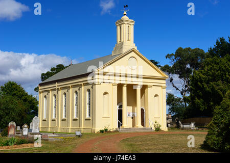 St Andrew's Uniting Church in historic town of Evandale, near Launceston, in Northern Tasmania, Australia Stock Photo