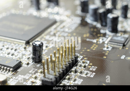 Motherboard. View from different angles. Modern technologies Stock Photo