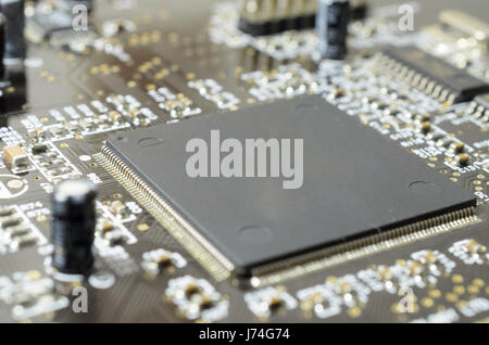 Motherboard. View from different angles. Modern technologies Stock Photo