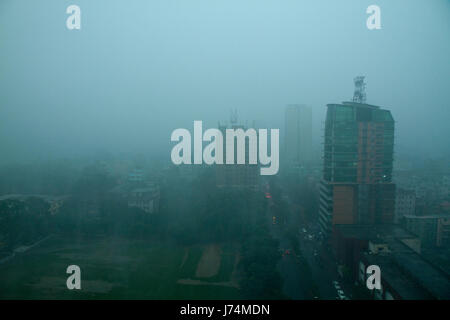 A view of Dhaka city during heavy rainfall, Bangladesh Stock Photo