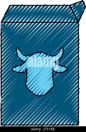 milk carton cow Stock Vector