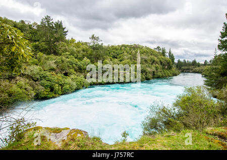 Huka Falls which is located in New Zealand Stock Photo