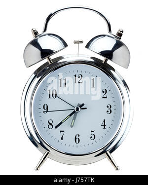 isolated date time time indication vintage retro awake motion postponement Stock Photo