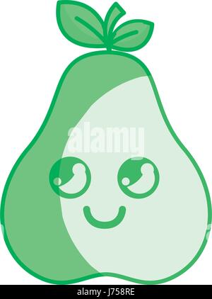 silhouette kawaii nice happy pear icon Stock Vector