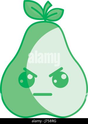 silhouette kawaii nice angry pear icon, vector illustration Stock ...