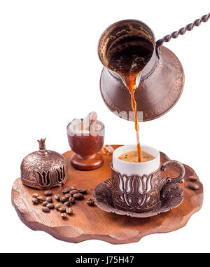 Turkish coffee  pouring isolated Stock Photo