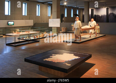 A Gallo-Roman funeral at the Gallo-Roman Museum in Tongeren, Belgium Stock Photo