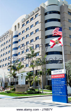 Miami Beach Florida Mount Sinai Medical Center Centre Hospital Stock 