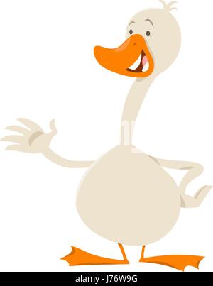 Cartoon Illustration of Goose Bird Farm Animal Character Stock Vector