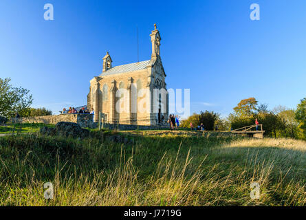 France, Rhone, Beaujolais region, Saint Lager, Mont Brouilly,  Notre Dame des Raisins chapel Stock Photo