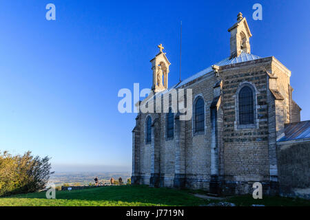 France, Rhone, Beaujolais region, Saint Lager, Mont Brouilly,  Notre Dame des Raisins chapel Stock Photo