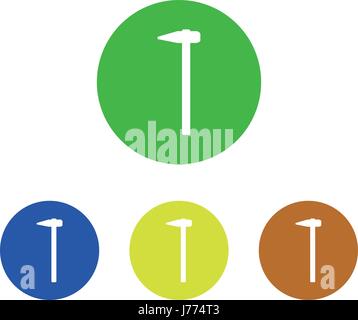 Hammer icon set Stock Vector