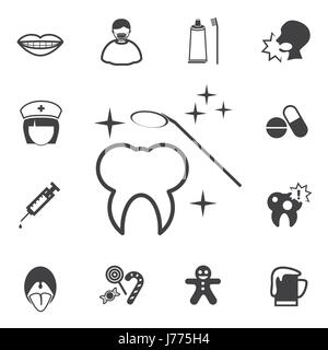 Set of black dental icons, vector illustration Stock Vector Image & Art ...