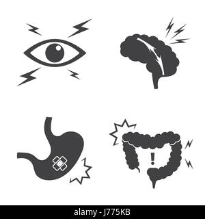 Health and Medical Icon set, Pain Stock Vector