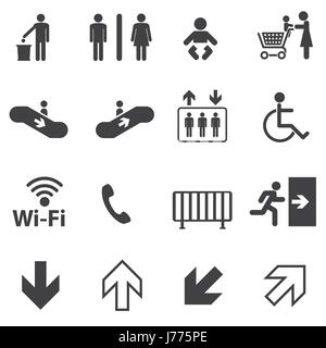 Public icons set Stock Vector