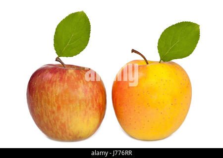 Red and white apples isolated on white background Stock Photo
