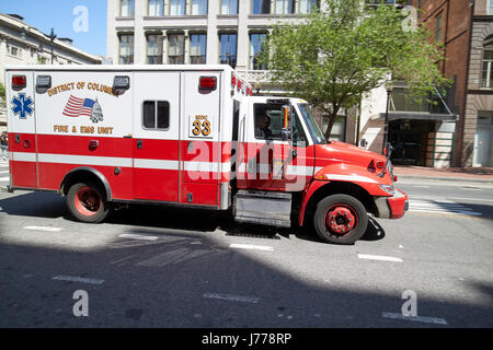 district of columbia fire and ems unit medic on call Washington DC USA Stock Photo