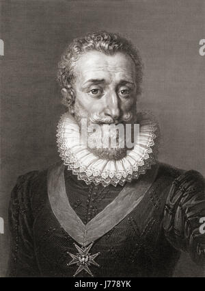 Henry IV, 1553 - 1610, aka Henry of Navarre or Bourbon.  King of Navarre as Henry III, 1572 - 89.  First Bourbon king of France 1589 - 1610. Stock Photo