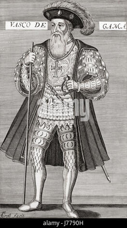 Vasco da Gama, 1st Count of Vidigueira, c.1460 or 1469 to 1524.  Portuguese explorer. Stock Photo