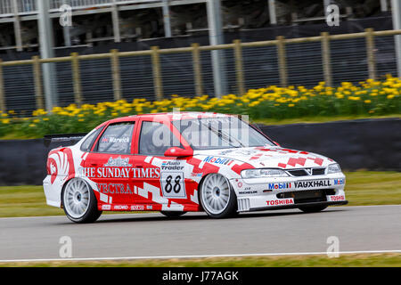 1996 ex-Derek Warwick Vauxhall Vectra Super Tourer with driver James Thompson, Goodwood GRRC 74th Members Meeting, Sussex, UK. Stock Photo