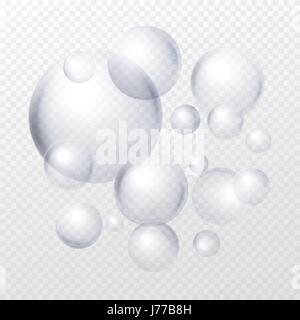 Soap bubbles isolated on transparent background. Vector illustration Stock Vector