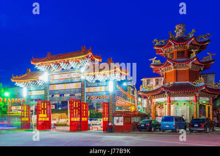 PULI, TAIWAN - MAY 05: This is the entrance to Matsu temple a popular traditional buddhist temple and landmark where many local Taiwanese people visit Stock Photo