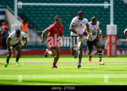 Fiji v Canada in action during HSBC Sevens Series at Twickenham Stadium London UK on May 20 2017. Graham / GlennSports Stock Photo