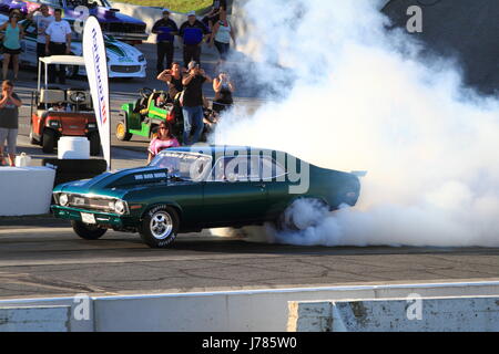 Quebec,Canada. A Chevy Nova drag racing Stock Photo