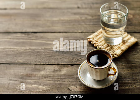 Turkish coffee with glass of water Stock Photo