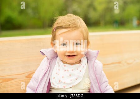 A close up portrait of baby girl Stock Photo