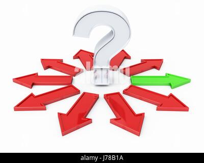 darts arrows query asked ask question demand decision question mark solution Stock Photo