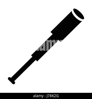Telescope icon in simple style isolated on white background. Observation symbol vector illustration Stock Vector