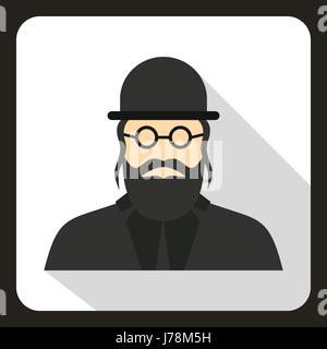 Rabbi icon in flat style on a white background vector illustration Stock Vector