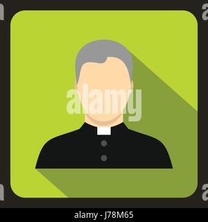 Catholic priest icon in flat style on a white background vector illustration Stock Vector