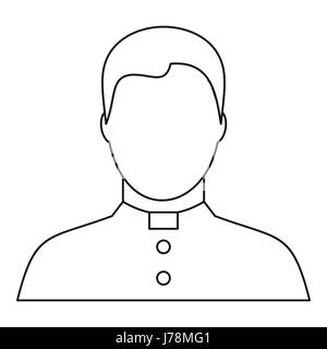 Catholic priest icon in outline style on a white background vector illustration Stock Vector