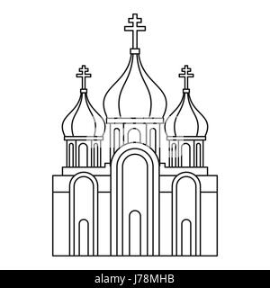 Christian church icon in outline style on a white background vector illustration Stock Vector