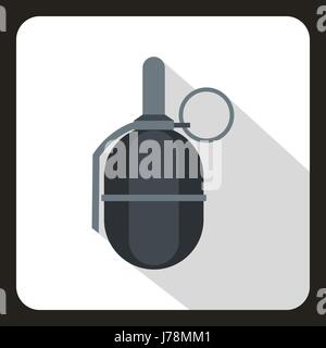Hand paintball grenade icon in flat style on a white background vector illustration Stock Vector