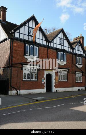 The Counting House, Tring, Hertfordshire, one of the variety of architecture to be seen along the High Street. Stock Photo