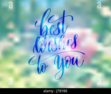 best wishes to you hand written lettering inscription Stock Vector