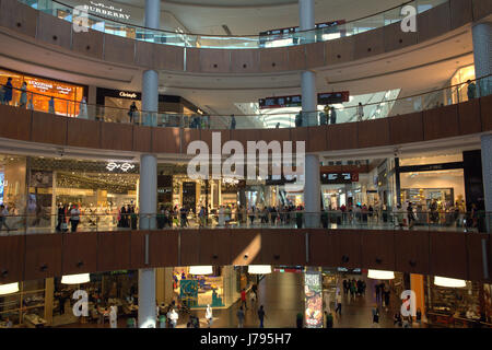 Dubai Mall, the largest shopping mall in the world with 1200 shops, part of the Burj Khalifa complex, Dubai, UAE Stock Photo