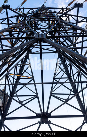 Power line. Iron construction. The iron table. Stock Photo