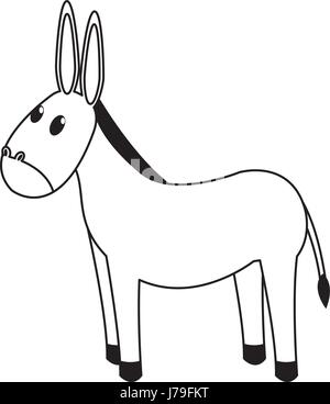 cute mule manger character design Stock Vector