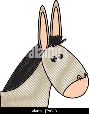 cute mule manger character design Stock Vector