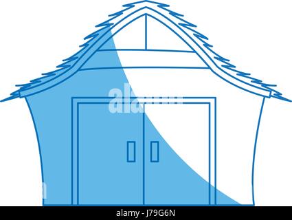 cartoon house manger wooden christmas Stock Vector