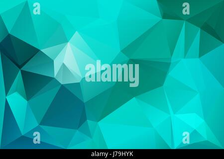 Turquoise green abstract low poly geometric background Stock Vector