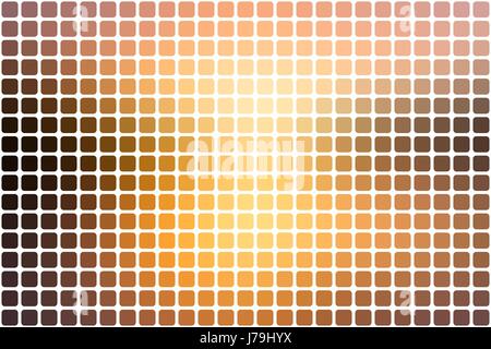 Yellow coral pink black vector abstract mosaic background with rounded corners square tiles over white Stock Vector