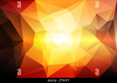 Yellow coral pink black abstract low poly geometric background Stock Vector